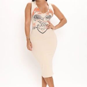 Women's Cream Graphic Skirt